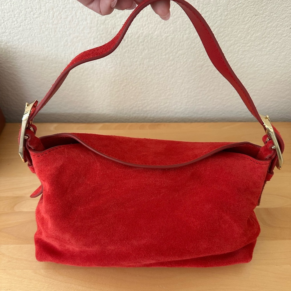 J.CREW Berkeley Shoulder Suede Bag in Radiant Ruby - Picture 3 of 3